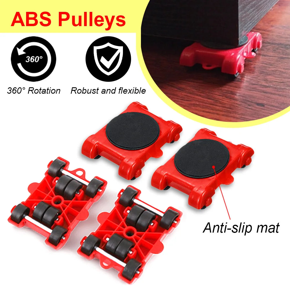 Revolutionize Your Moves with the 5Pcs Heavy Duty Furniture Lifter and Roller Set – Effortlessly Transport Heavy Items!